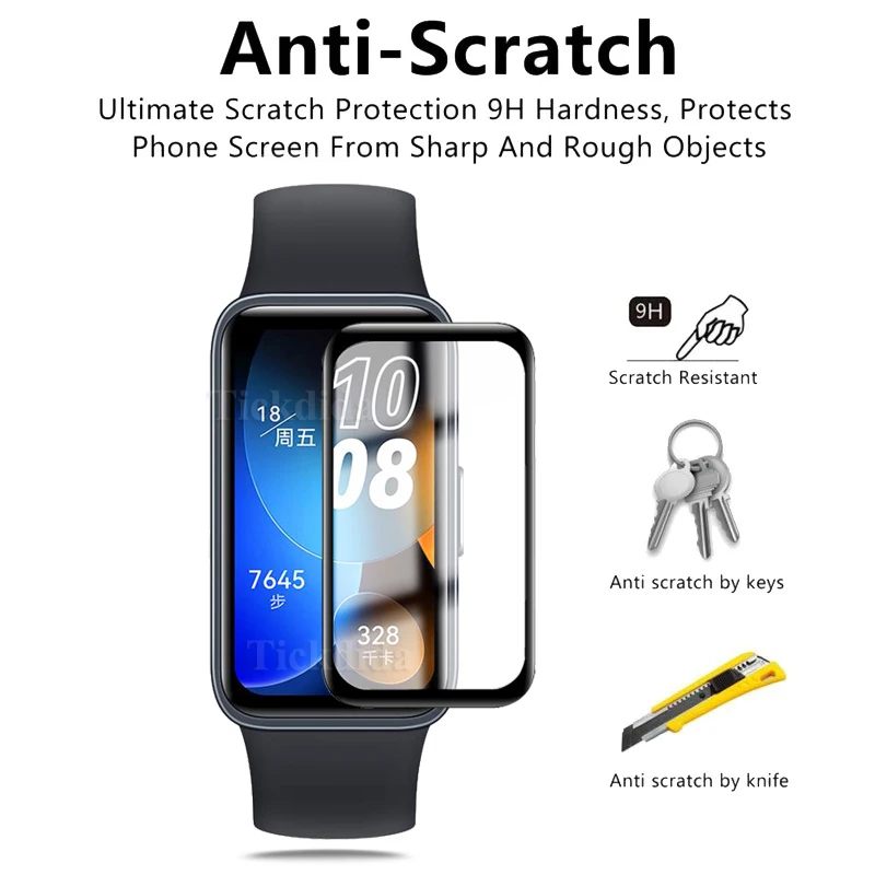 Soft Tempered Glass for Huawei Band 8/7/6 Screen Protector Film for Huawei Band 8 Band 7 Honor Band 6