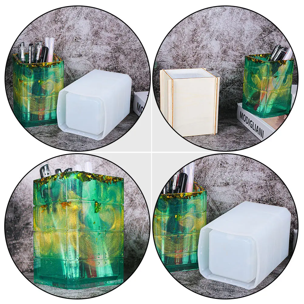 

1 Set Silicone Pencil Holder Mold Diy Pen Container Mold For Kids Stationery Storage Durable Smooth Creative Brush Pot Making