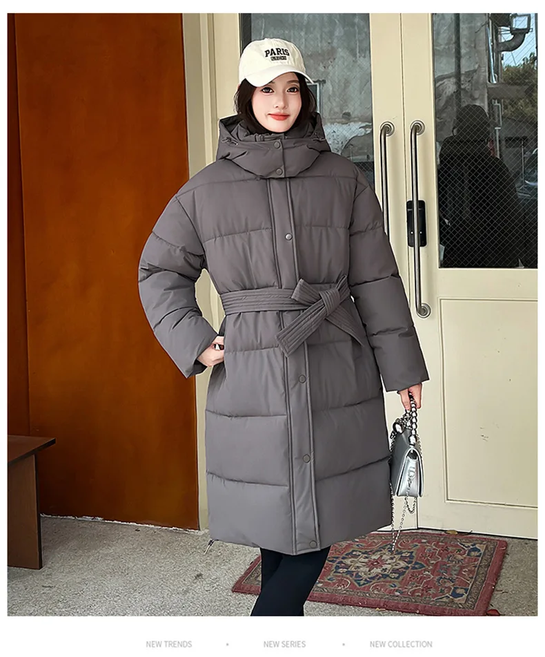 Korean Fashion 2026 Winter New Solid Color Long Sleeve Hooded Cotton Jacket Women's Fashion Versatile Simple Warm Casual Jacket