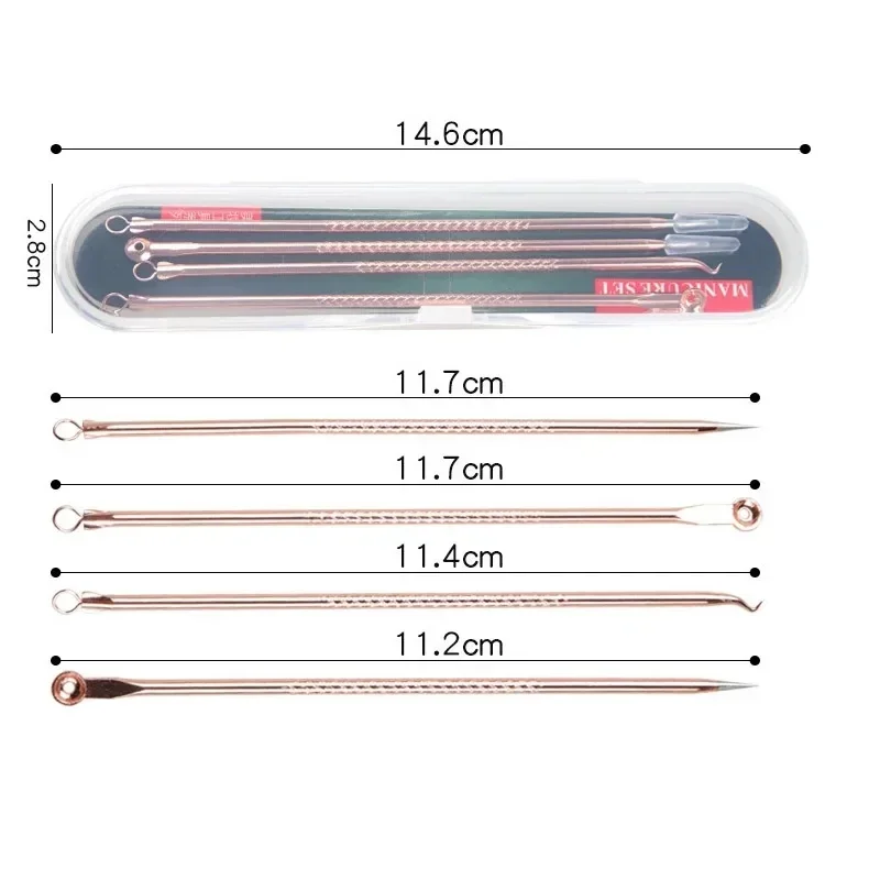 4PCS Blackhead Comedone สิวสิว Belmish EXTRACTOR สูญญากาศ Blackhead Remover เครื่องมือช้อน Face Skin Care เครื่องมือทําความสะอาด