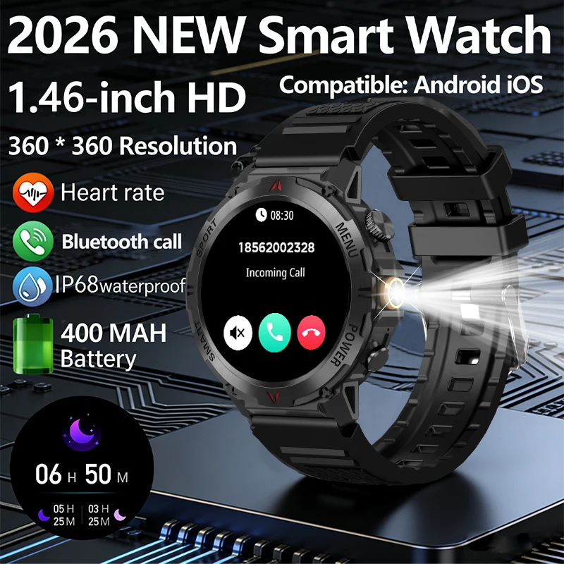 

New Smart Watch 1.43-inch 360 * 360 HD Touch Screen Heart Rate Monitoring Bluetooth Call GPS Trajectory Tracking Smartwatch ﻿