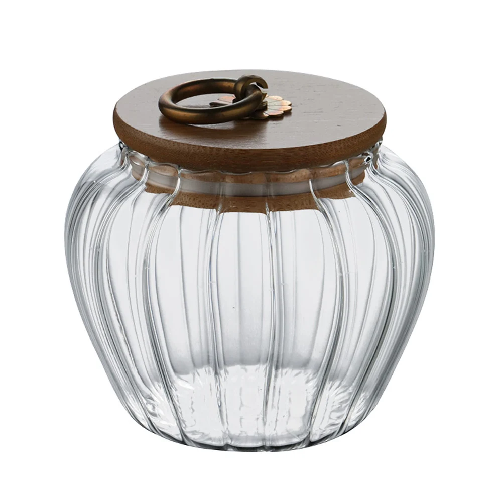 

1Pc Food Grade Glass Sealed Storage Jar With Durable Wooden Lid Ideal For Kitchen