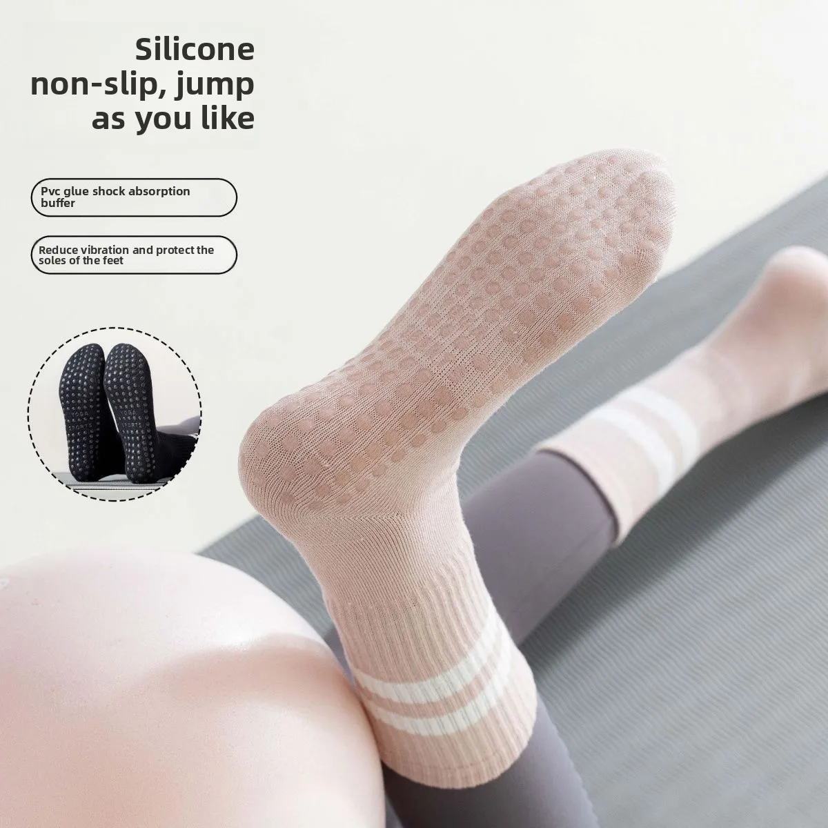 8 ペア ガール レディース ヨガ ソックス ソリッド カラー ノンスリップ グリップ ソックス ピラティス ワークアウト バレエ ダンス ジム ソックス用