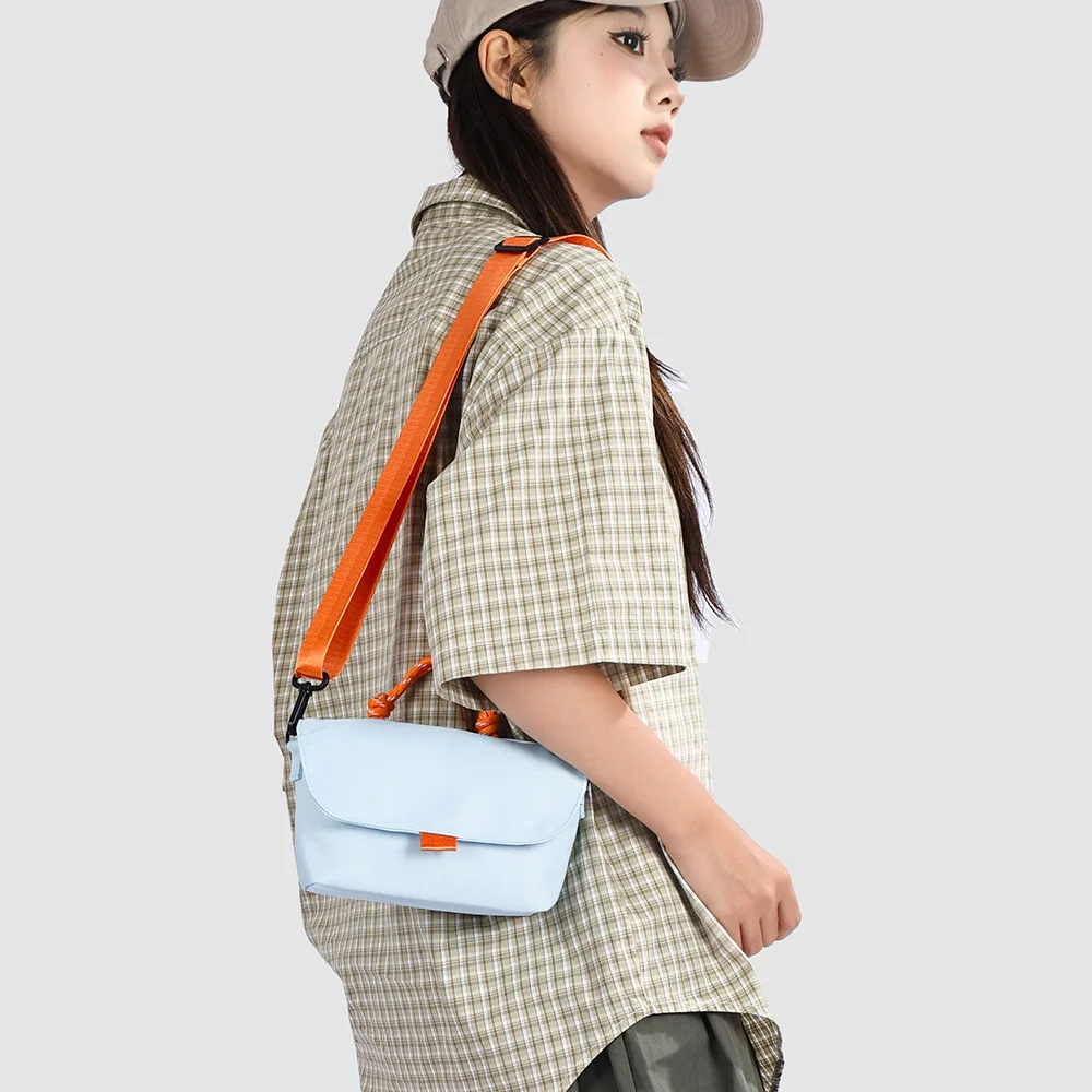 Macaron Color Block Nylon Small Square Bag Versatile Simple Crossbody Bag Universal Women's Bag Korean Style Casual Handbag