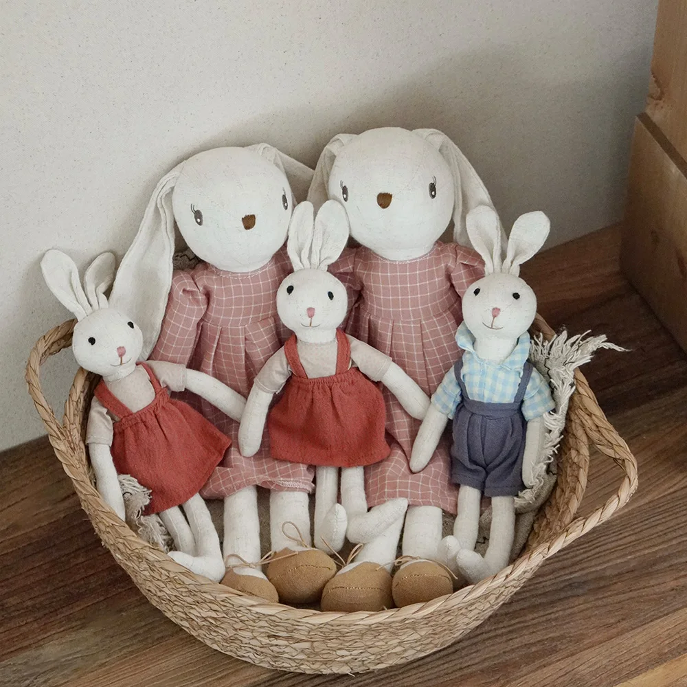 1PCS Baby Doll Rabbit Toy Photography Prop Holiday Gift Room Decoration Soft Plush Bunny for Infants Kids