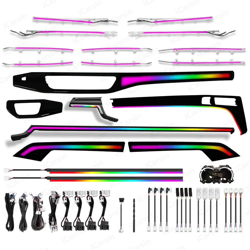 

Upgrade 256 Colors Symphony Led Car Interior Ambient Light Decoration For Audi A4 B9 2017-2024 Dashboard Trim Accessories