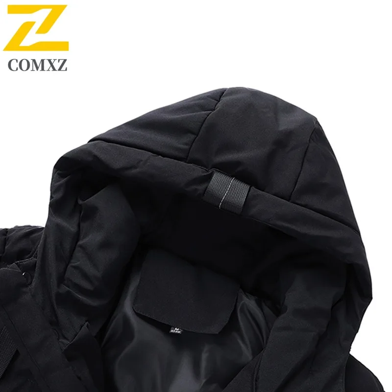 سترة COMXZ للرجال مبطنة طويلة ذات طية صدر السترة مميزة للتنقل في المكتب معاطف مبطنة خفيفة الوزن للتخييم والحماية من البرد معطف شتوي مريح