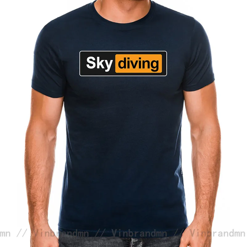 Funny Sky Diving T-Shirt Skydiving T Shirt Men Sky Diver Diving Tee Shirt Oversized S-6XL TShirt Risky Extreme Sports Clothing