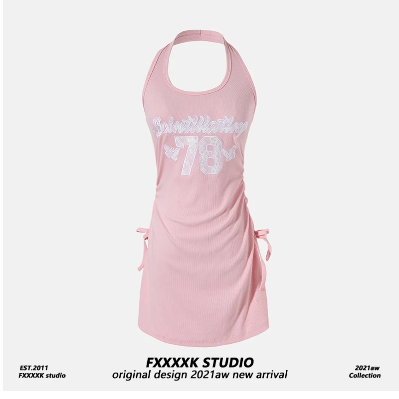 

FXK Original Lace Splicing Embroidery ter Dr Women's Bal Slim Fit ort Skirt Summer Faion High Waist Cotton Blend