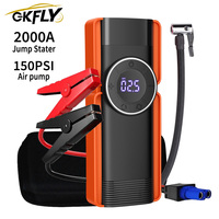 16000mAh Car Jump Starter Air Pump Power Bank Lighting  Air Compressor 4 In 1 Cars Battery Starters Starting Auto Tyre Inflator