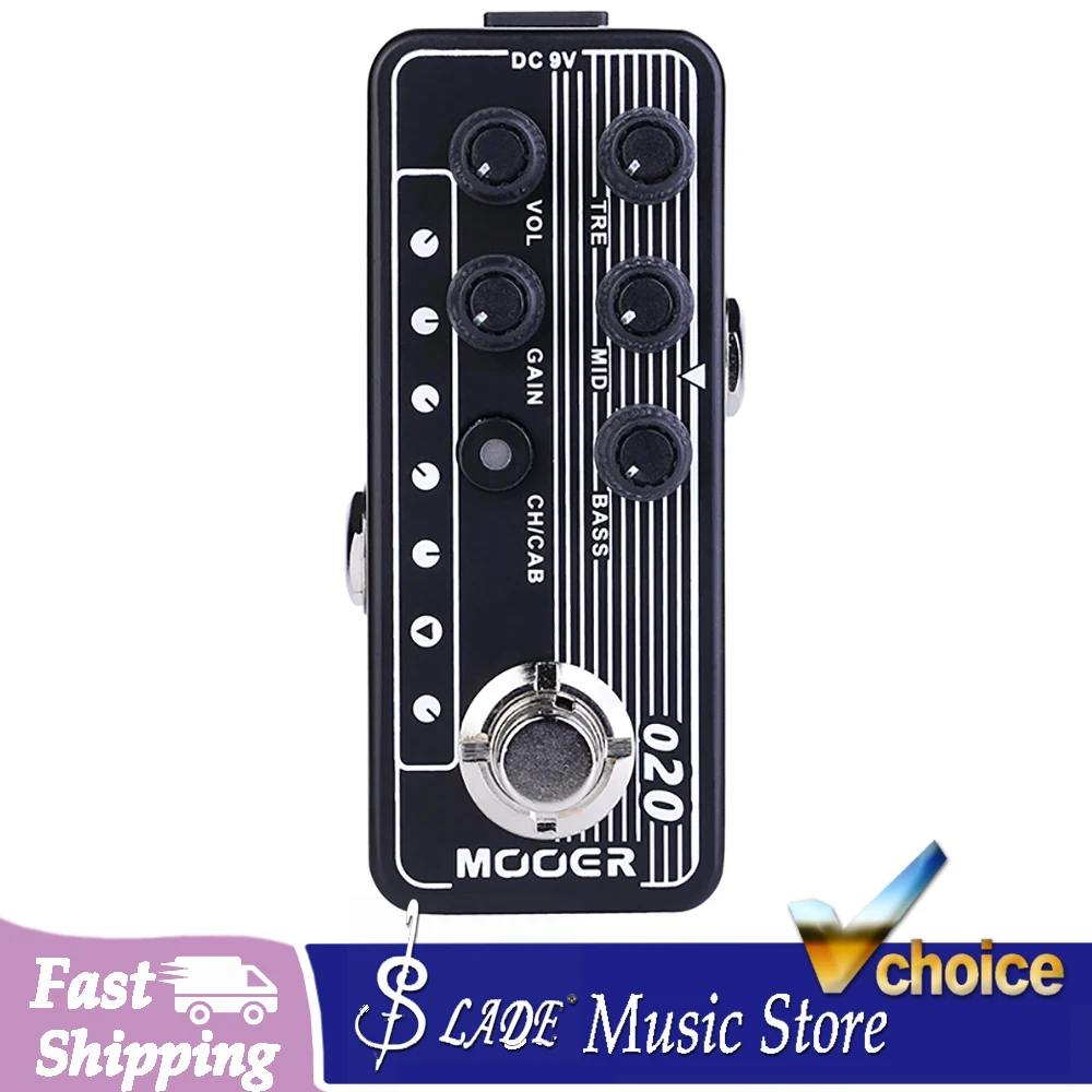MOOER Blueno Guitar Effector Pedal Dual Channel Digital Micro Preamp Speaker Cabinet Simulation Effect Guitar Pedal Accessories