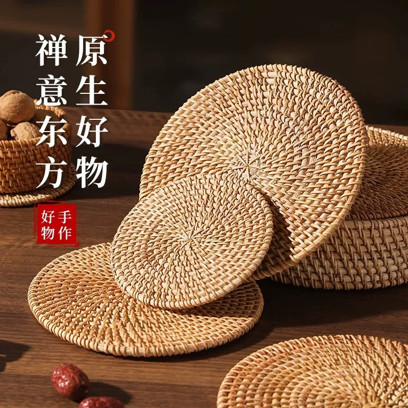 

Vine woven teapot mat, cup mat, woven tea ceremony, creative meal mat, dining table mat, bowl mat, plate mat, insulation mat