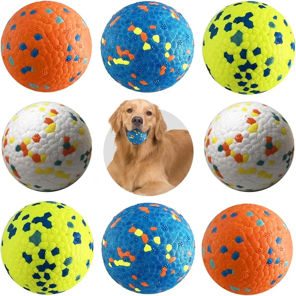 

8Pcs Tennis Ball Toys for Aggressive Chewers, Durable Teething Chew Dog Toys, Interactive Dog Balls for Large and Medium Dogs