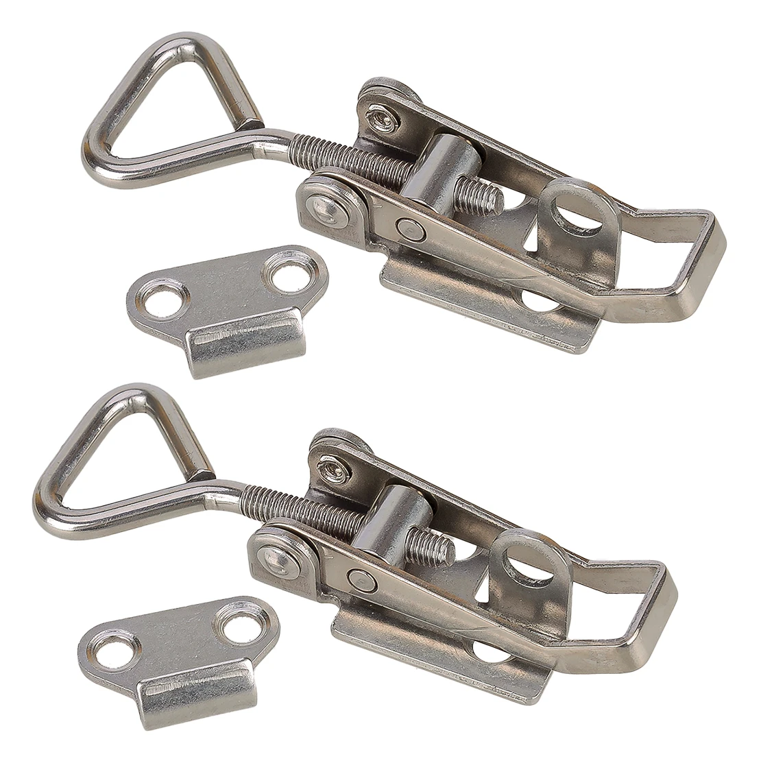 2 Sets Small Marine Toggle Latch Buckles with Keyhole Fastener Clamps Stainless Steel for Boat Yacht RV Deck and Cabin Hardware