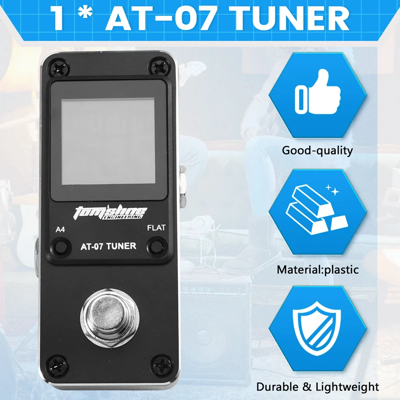 

TOM'sline ENGINEERING AT-07 Electric Guitar Tuner Electric Bass Foot Tuner Musical Instrument Foot Tuner Pitch Semitone Tuning