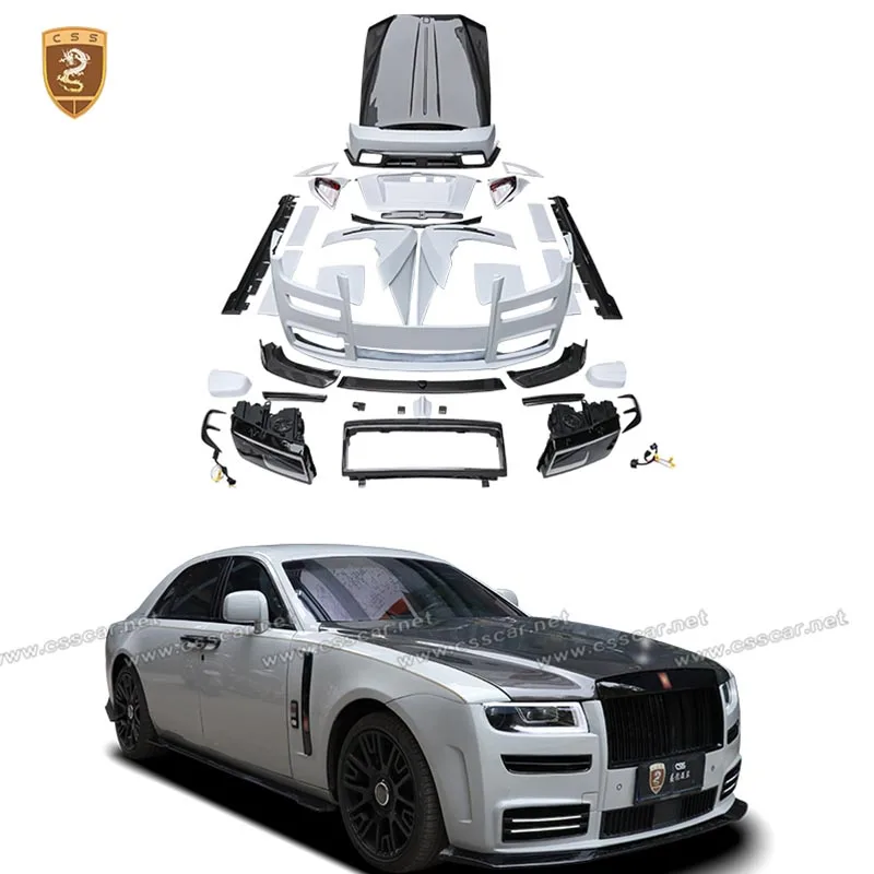 Car Front Bumper Center Mesh Grille Grill Cover Exhaust Tips Tail Pipe For Rolls-Royce Ghost Old to New 4 Generations MSY Style