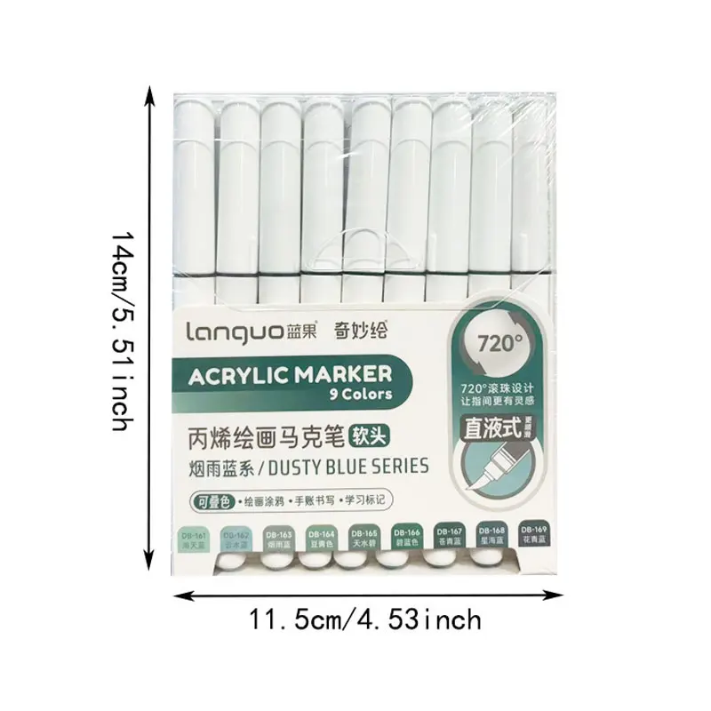9 ألوان/مجموعة قلم تحديد فني من الأكريليك DIY أقلام رسم جرافيتي للمحمول والمذكرات وكتابة اللوحة والقرطاسية #6