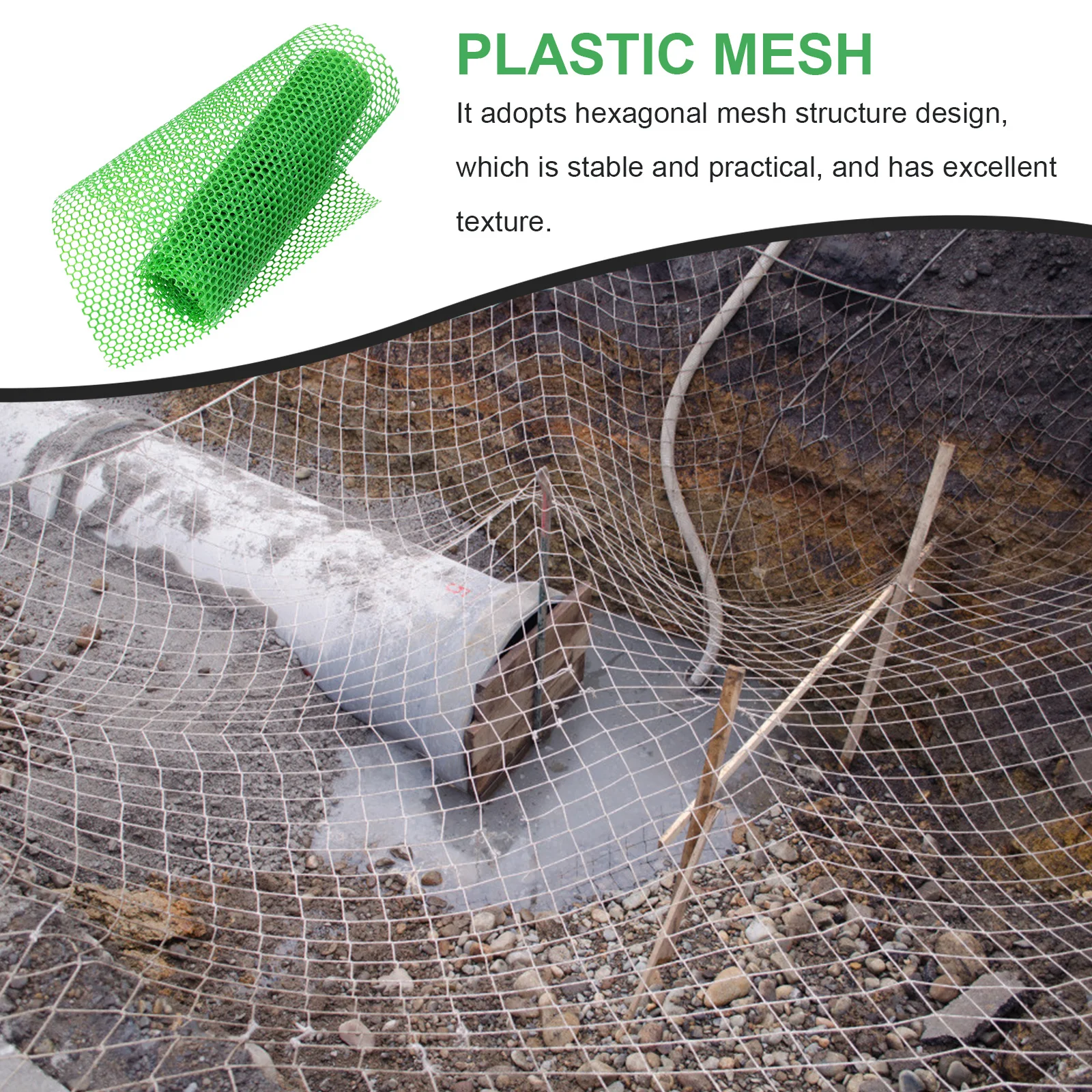 

1 Roll Plastic Mesh Garden Fence Netting Hexagonal Protective for Outdoor Landscape Poultry Enclosure Heavy Duty Fencing