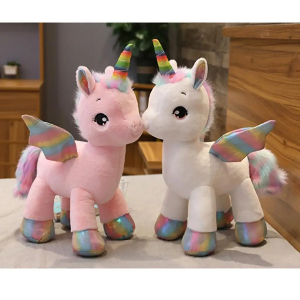 Adorable Rainbow Hair Tail Soft Plush Children Girl Gifts 40cm