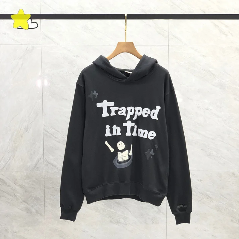 남녀공용 하이 스트리트 코튼 풀오버, 클래식 폼, 그래픽 인쇄 후드, 최고 품질