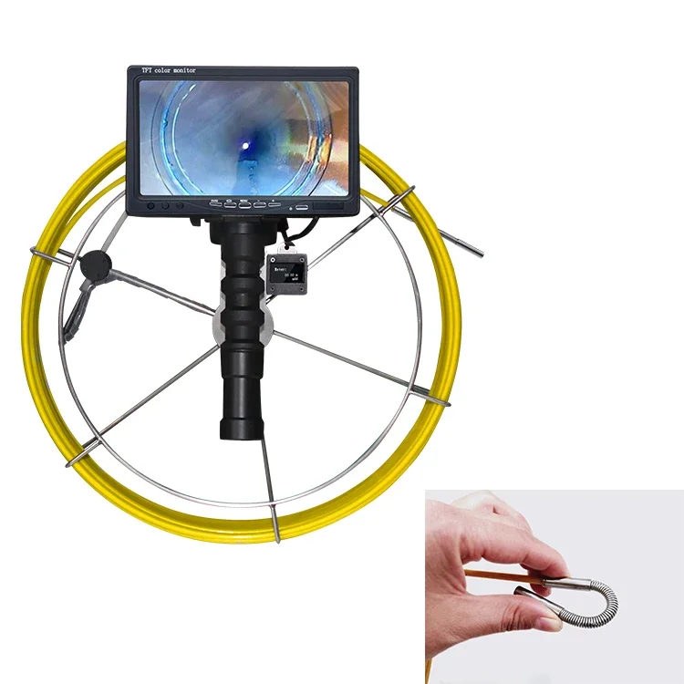 

7 Inch Waterproof Industrial Pipe Video Inspection System CCTV Drain Borescope Push Rod Camera