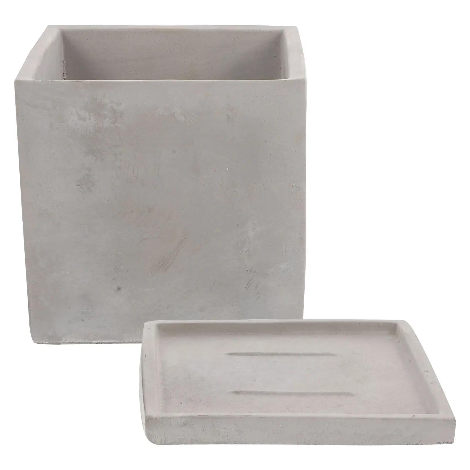 

Cement Flower Pot Tray Grey Small Planter for Succulents Indoor Garden Decor Stone Pattern Planter Bonsai Container