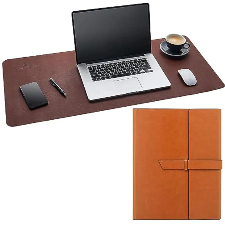 

Набор: большой настольный коврик и папка-портфель янтарно-коричневого цвета - коричневый