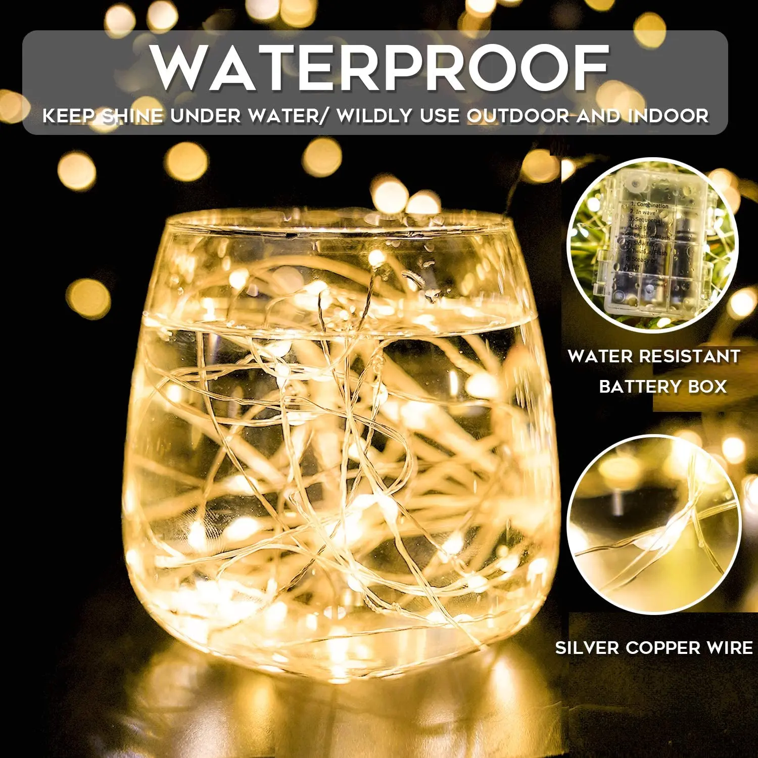 Battery LED String Fairy Lights Christmas Garland 5M 50LED/10M 100LED Remote Control Waterproof Holiday Wedding Decoration