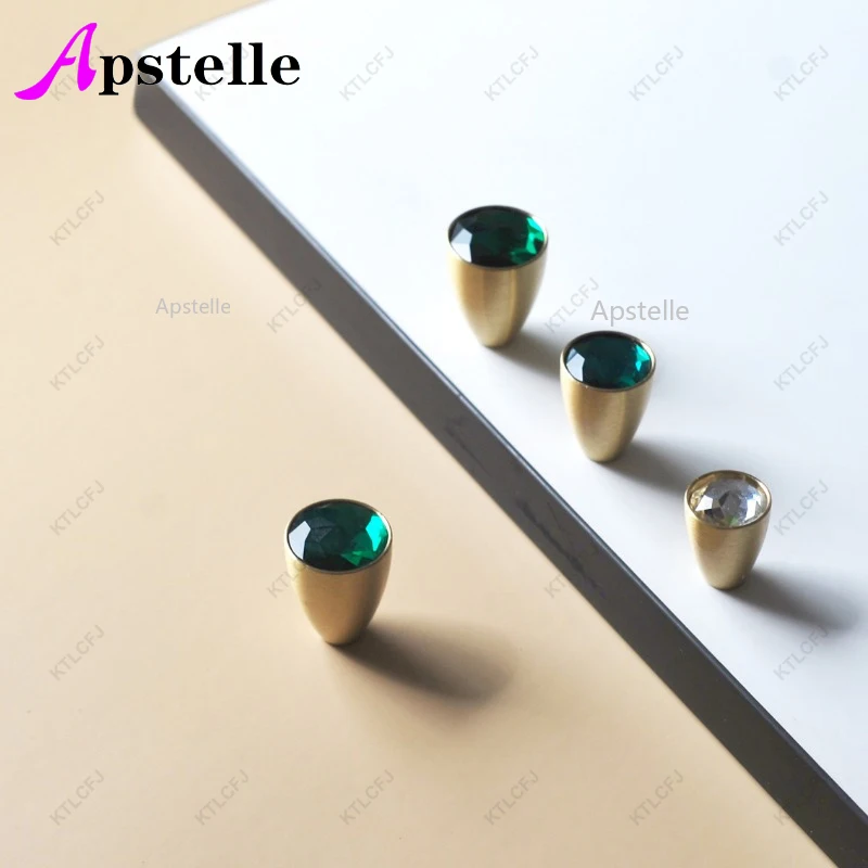 ABCF Light Luxury Drawer Wardrobe Storage Cabinet Door Handle Pure Copper Handle Crystal Glass Creative Personality Small Pulls image 2