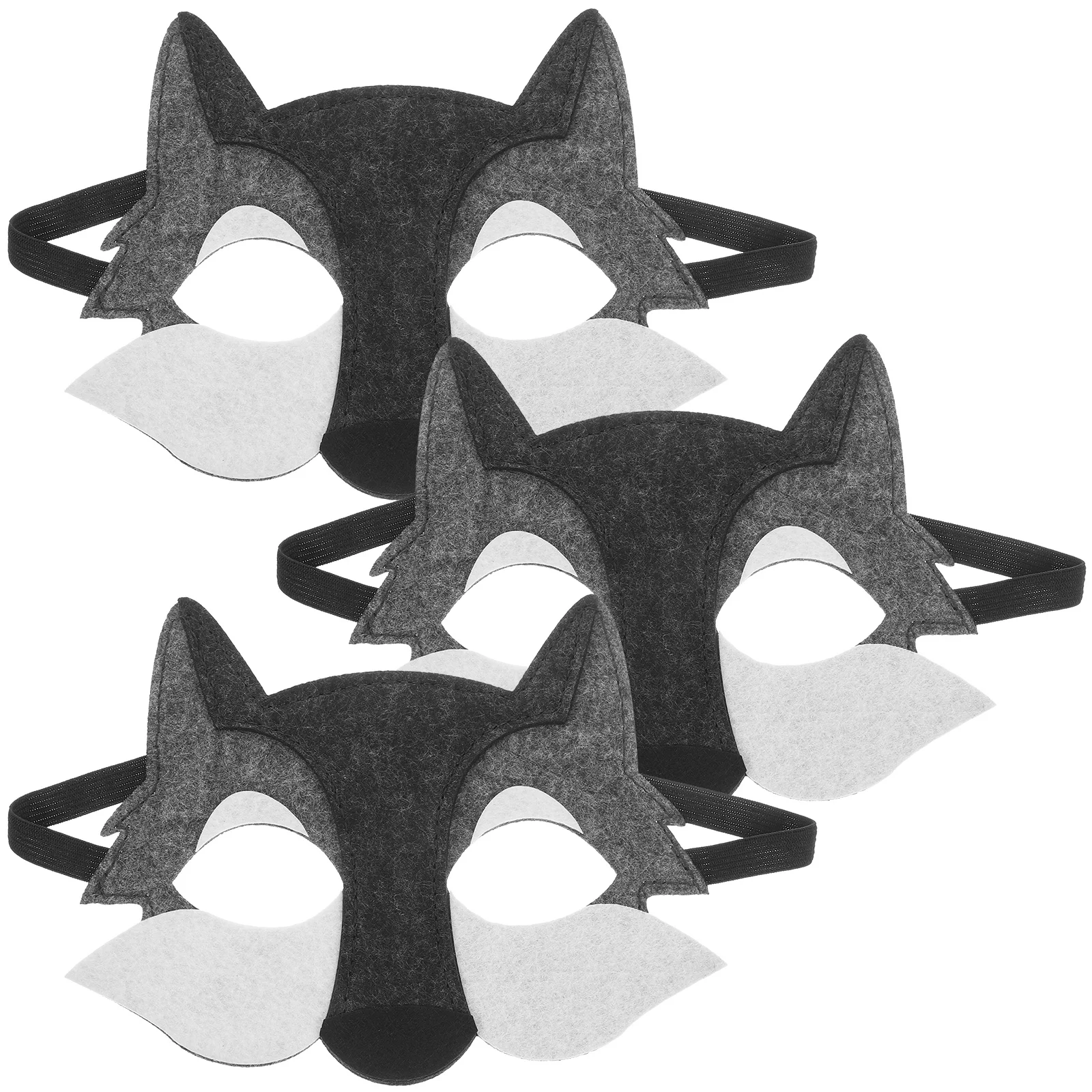 3 PCS Half Mask Kids Eye Patches Half-face Masks for Party Supplies Grey Dance Animal Sleep