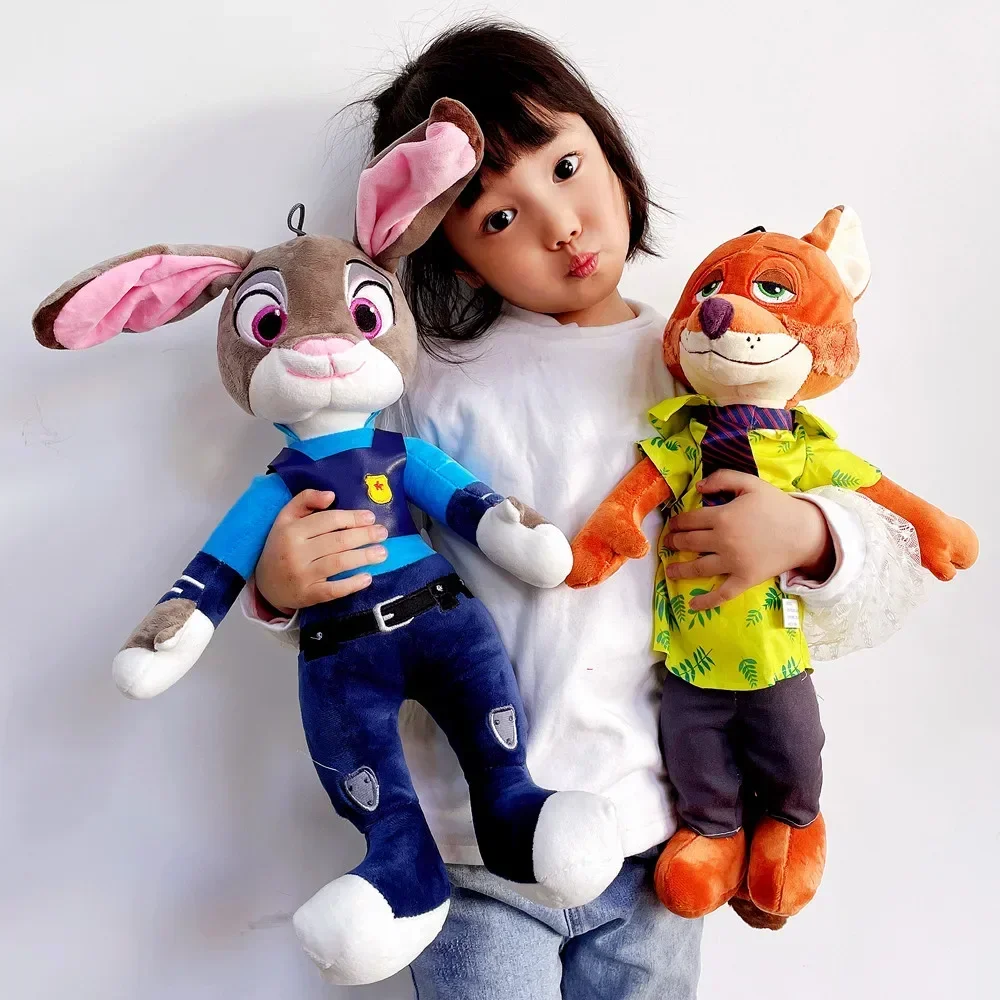 50cm Disney Anime Zootopia Judy Rabbit Nick Fox Pluszowe lalki Kreskówka szalony zoo zwierzę łóżko sofa poduszka dekoracja domu prezent dla dzieci