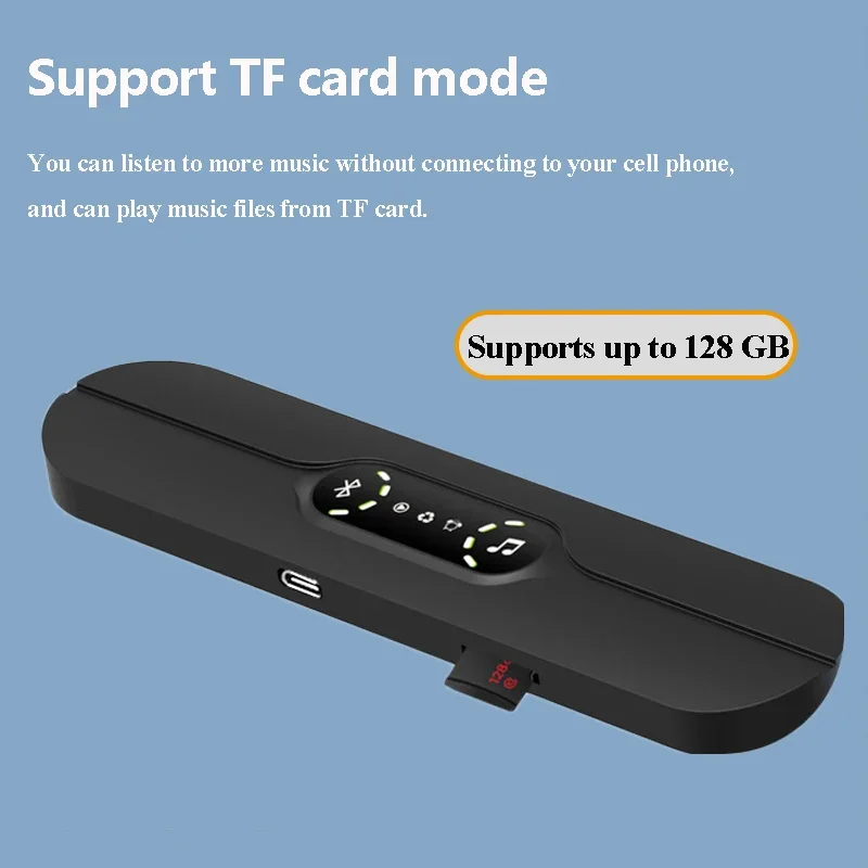 Speaker Bluetooth konduksi tulang bantal putih Soundbar bantuan tidur kebisingan dengan tampilan LED Slot kartu TF mendukung mati waktu