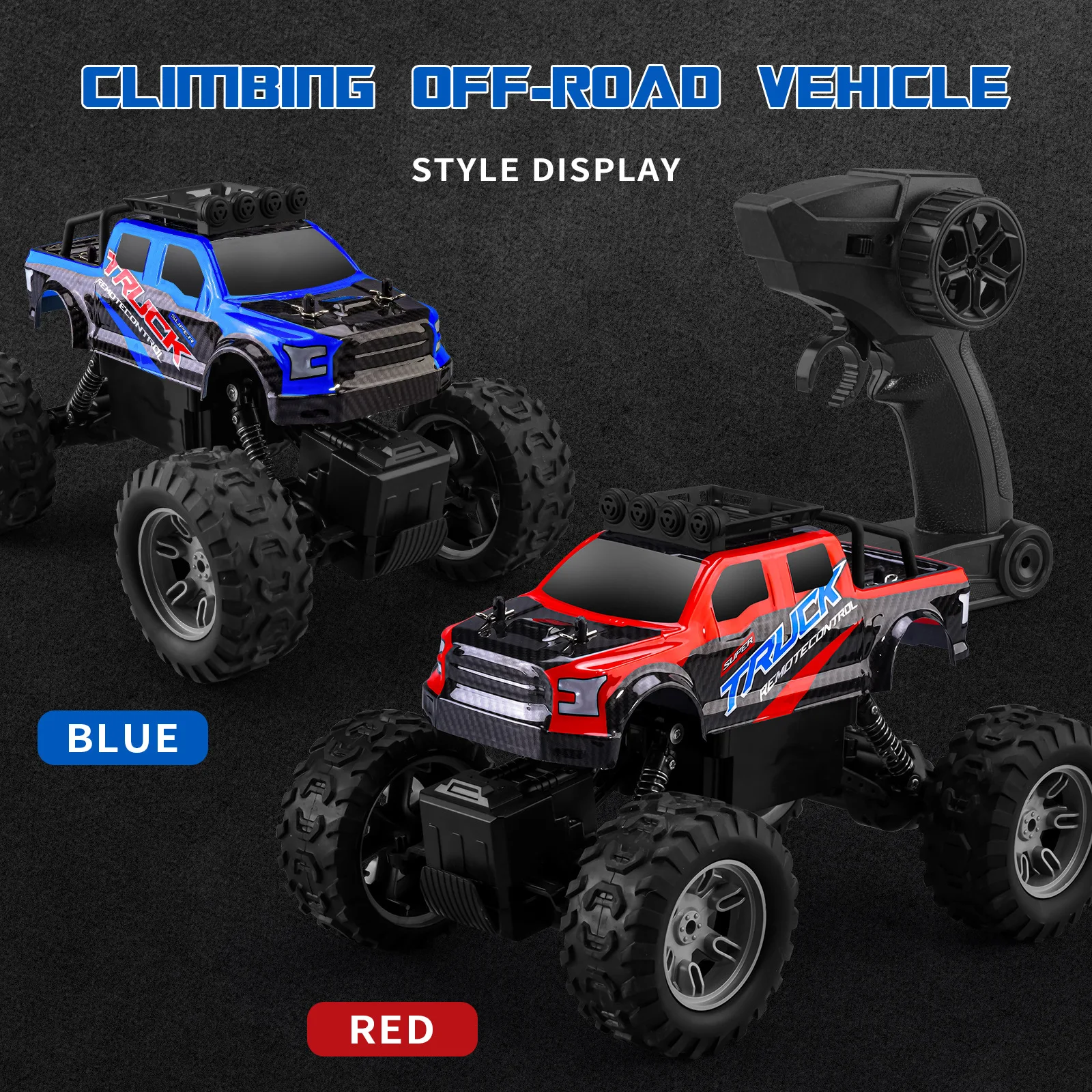 2.4G fast remote control wireless four-wheel drive remote control hill climbing off-road vehicle charging light children's toy h