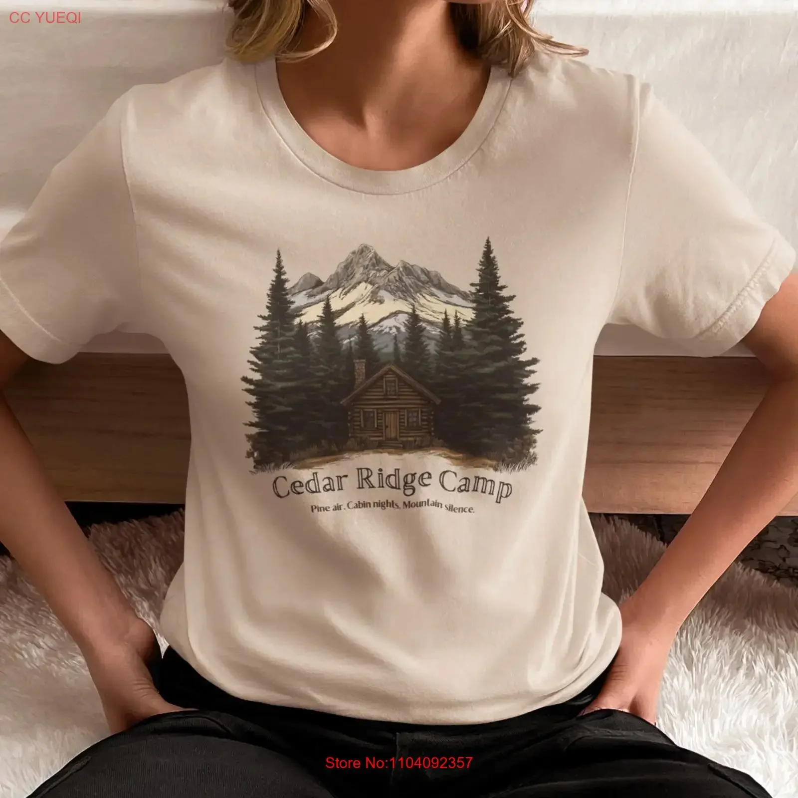 Cedar Ridge Camp T Shirt Outdoors Hiking Nature Retreat vintage Washed Versatile Stretched Soft designer clothes Slightly
