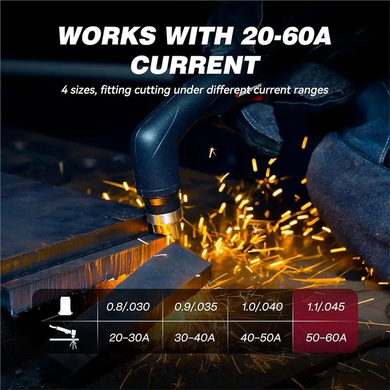 ABVC 23 قطعة لطراز CUT55 متوافق مع البلازما IPT60 لمجموعة المواد الاستهلاكية لشعلة القاطع. 045 "الملحقات #2