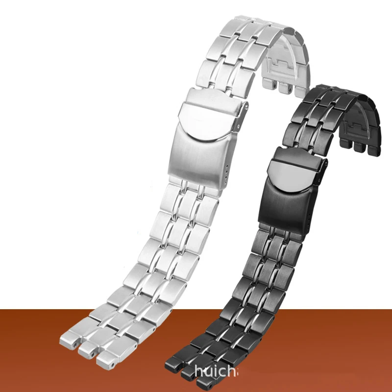 

For Swatch ceramic watch belt 19mm 21mm YCS YAS YGS YLS watchband Black Metal steel strap men women watch chain wristband