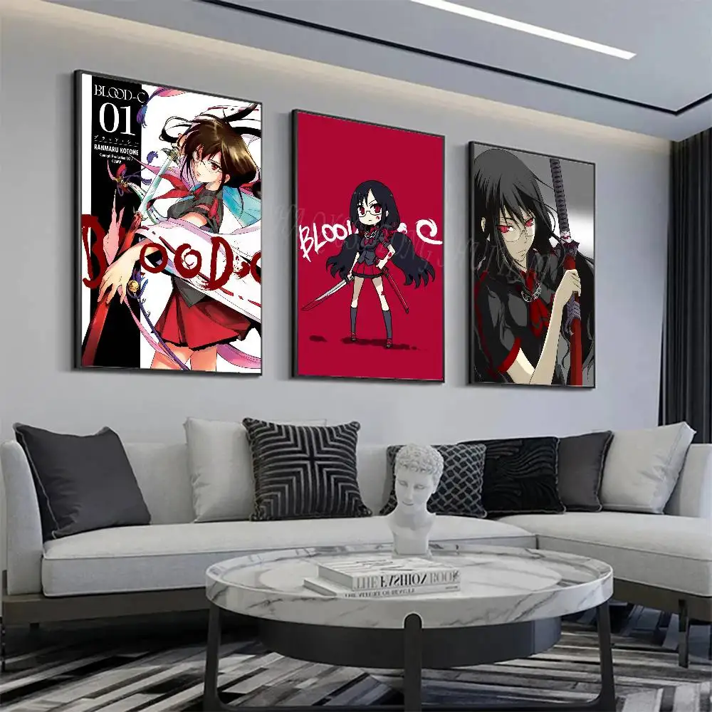 Anime BLOOD-C Posters Living Room Bar Cafe Quality Canvas Vintage Style Comics Painting Art Home Wall Decor Picture