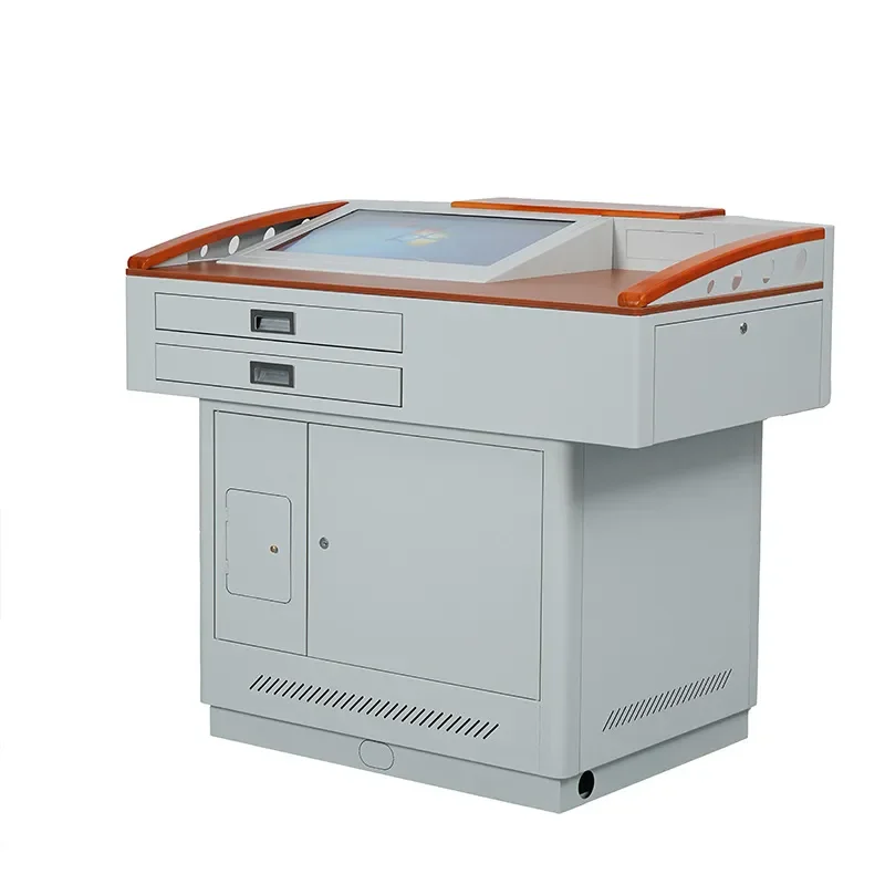 for Multimedia Podium Teacher's Podium Center Console Campus Furniture Multifunctional Steel and Wood Desk