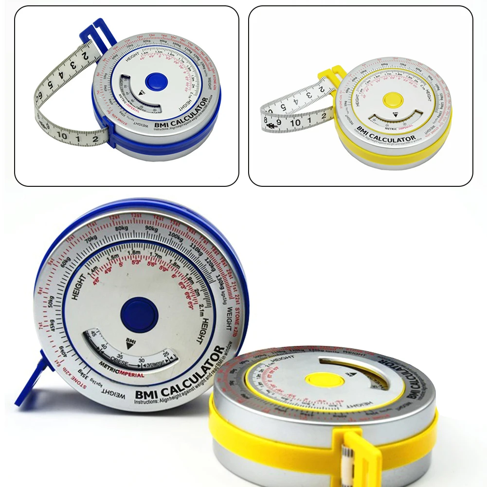 1pc Tape Measure BMI Body Mass Index Retractable Tape 1.5-2M Measuring Tape Calculator Diet Tape Measures Tools