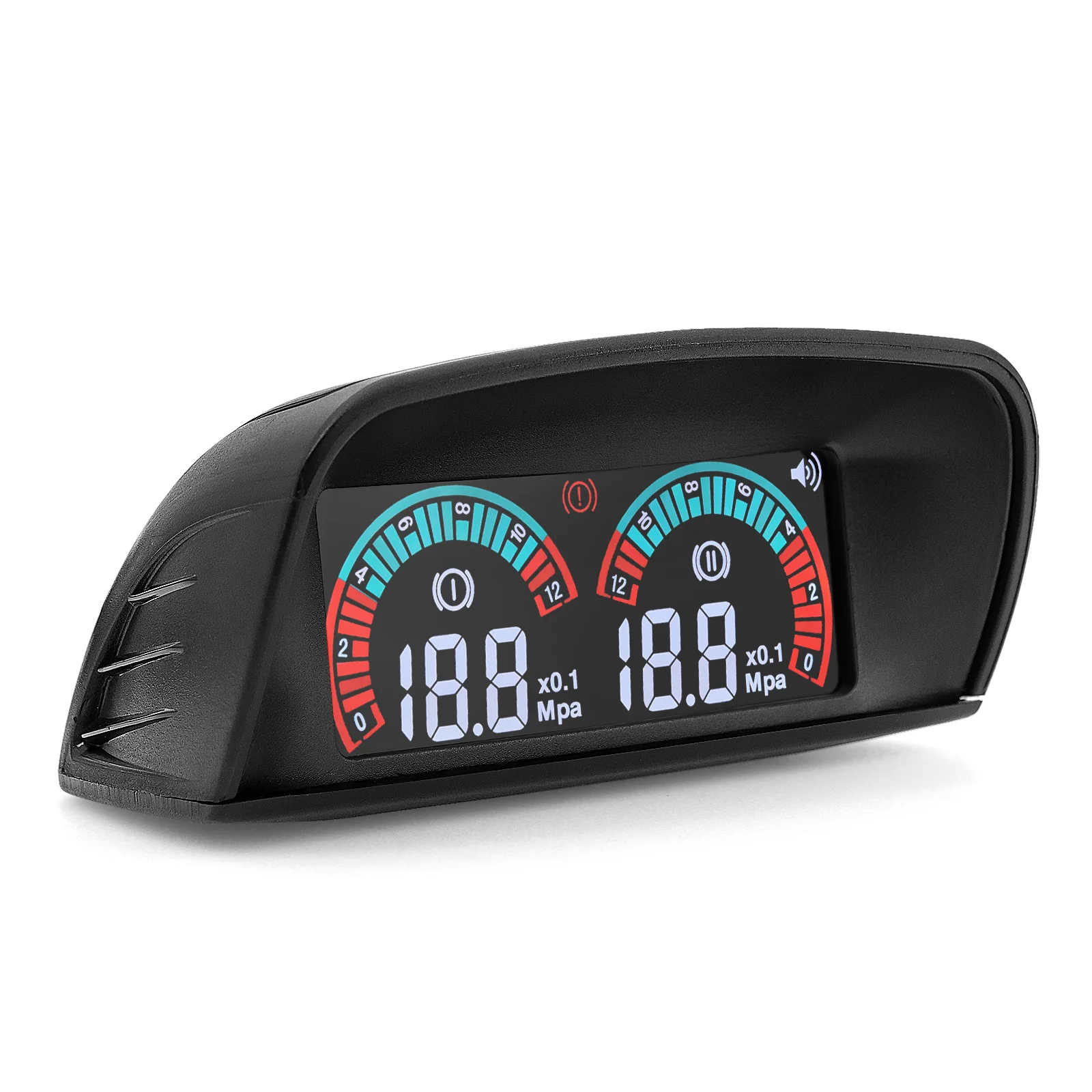 Universal 12V Car Oil Pressure Meter 2 In 1 Dual LED MPA Instrument Kit Oil Pressure Sensor 1/8npt M10 x 1.0 with Flashing Alarm