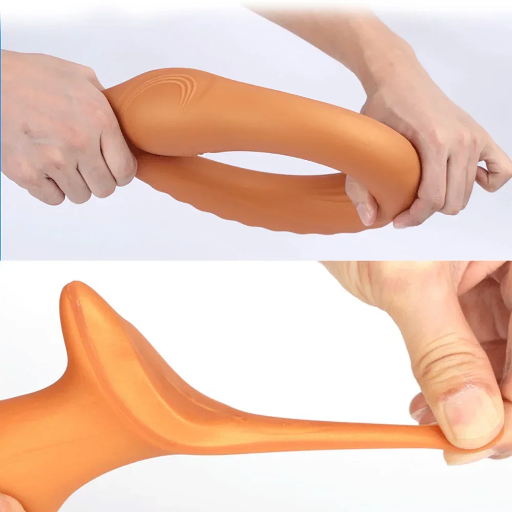 55 centimetri Lungo Anal Plug Hollow Butt Plug Silicone Liquido Morbido Dildo Anale per Le Donne Degli Uomini Massaggio Della Prostata Gonfiabile Buttplug Giocattoli Del Sesso