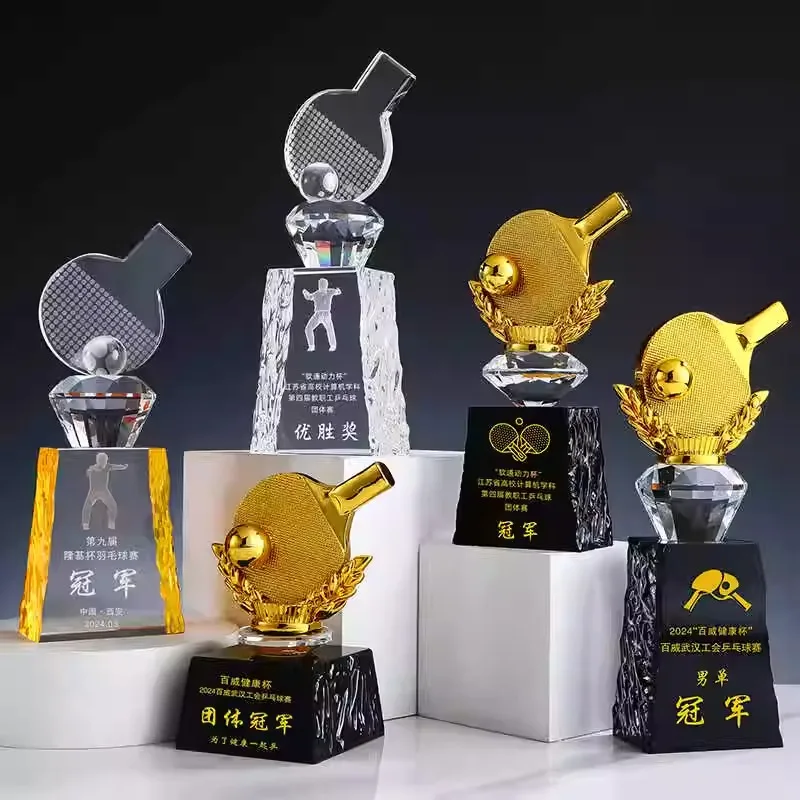 Table tennis trophy customized competition prize Souvenir Gold Medal Men's and women's singles and doubles champions team event