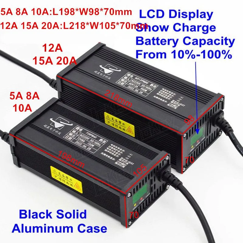 Imagem -03 - Carregador de Bateria Líquido Seco 72v 5a 8a 10a 12a 15a 84v 88.2v 87.6v 9795 v Li-íon Lifepo4 Gel Agm 20s 21s 23s 24s