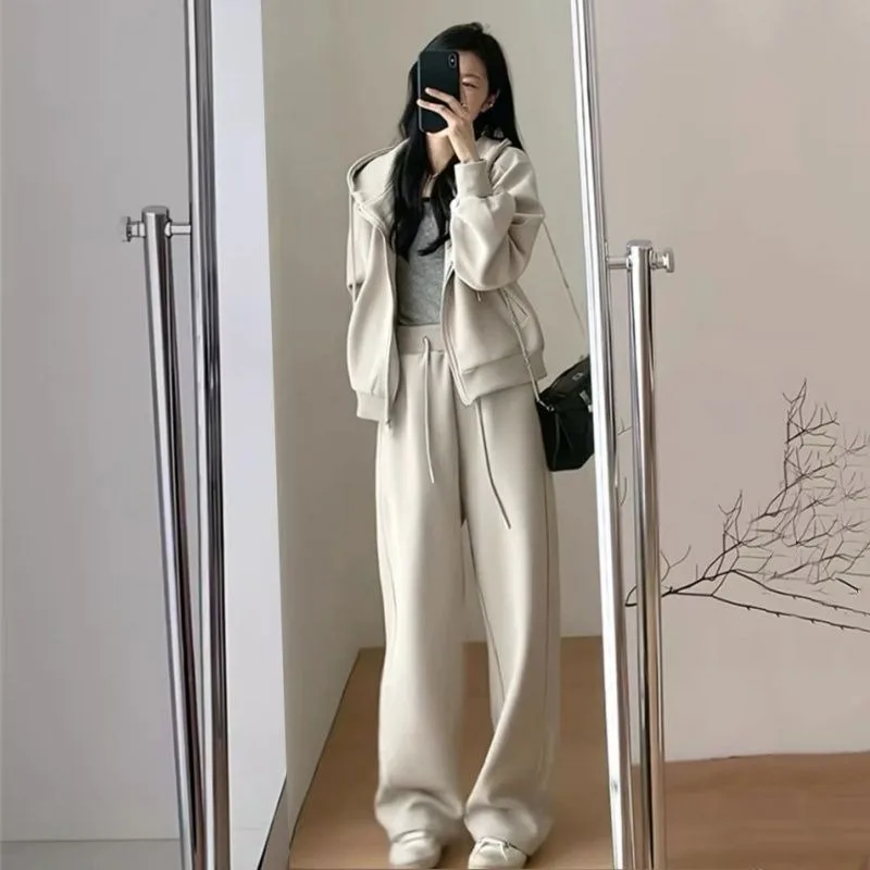 Sports Suit Women's Korean Version Loose Fit Slimming Fashion Internet Celebrity Hoodie Casual Pants Two-piece Set