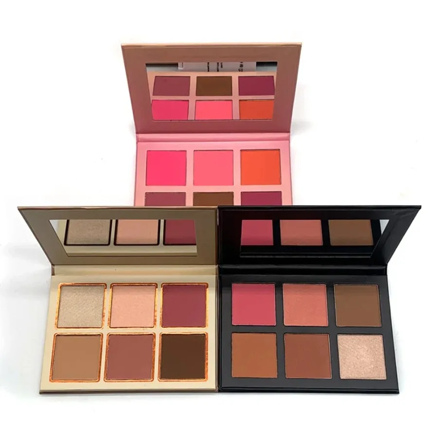 Custom 6-colors Blush Palette Professional Cheek Blush Pigment Long Alsting Easy To Wear High Pigment Face Beauty Makeup Bulk