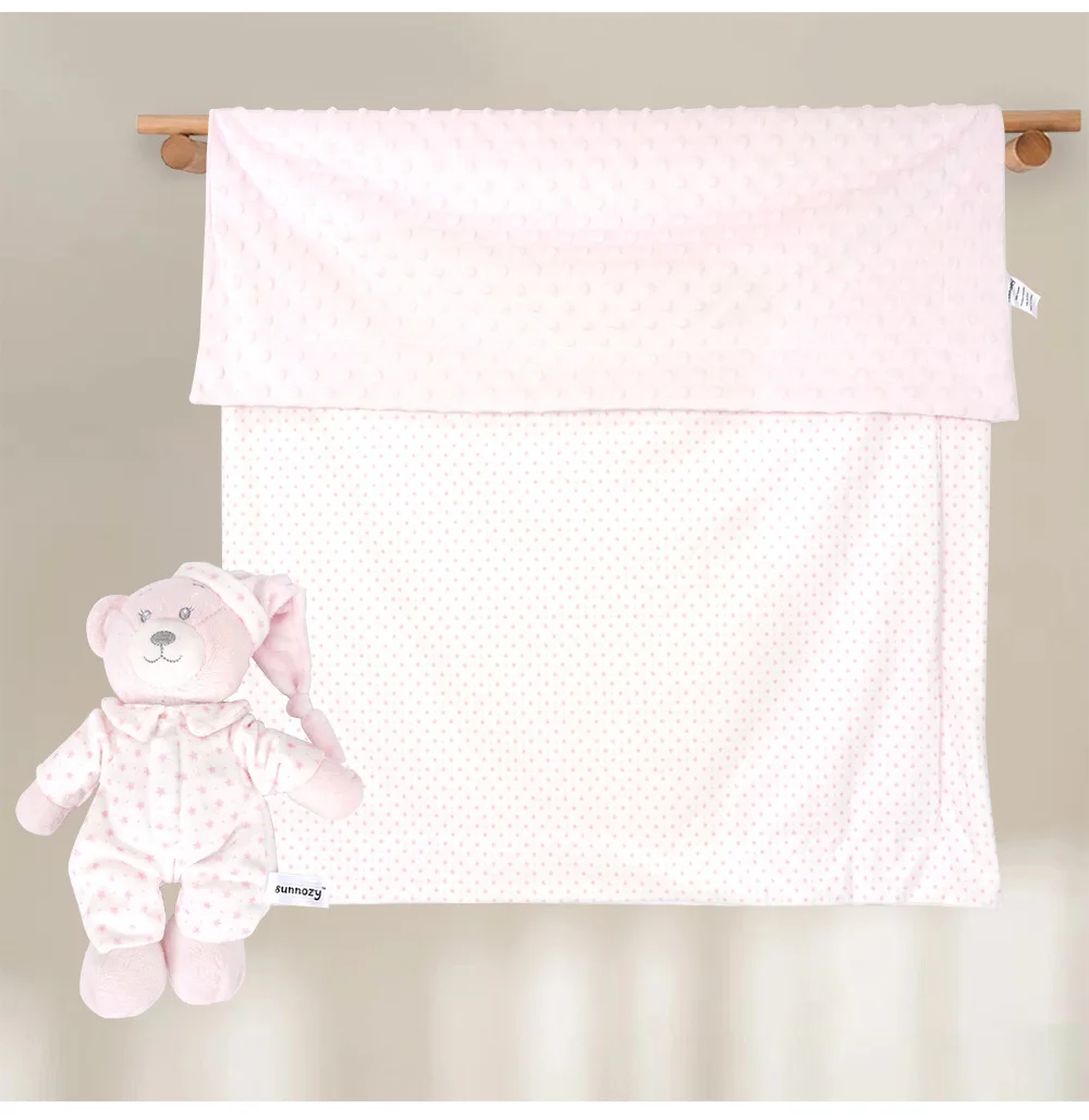 2 Layers 3D Dot Minky Coral Fleece Blankets 75*100cm with Toy Soft Toddler Newborn Baby Blanket Kids Cover Stroller Bedding