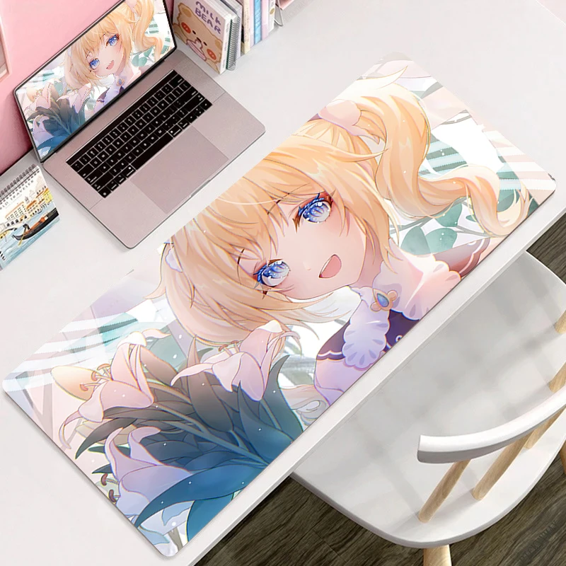 

Barbara Pegg Genshin Impact Anime Desk Mat 900x400 Non-Slip Laptop Mousepad Decor Extended Pads Kawaii Cartoon Office Mouse Mats