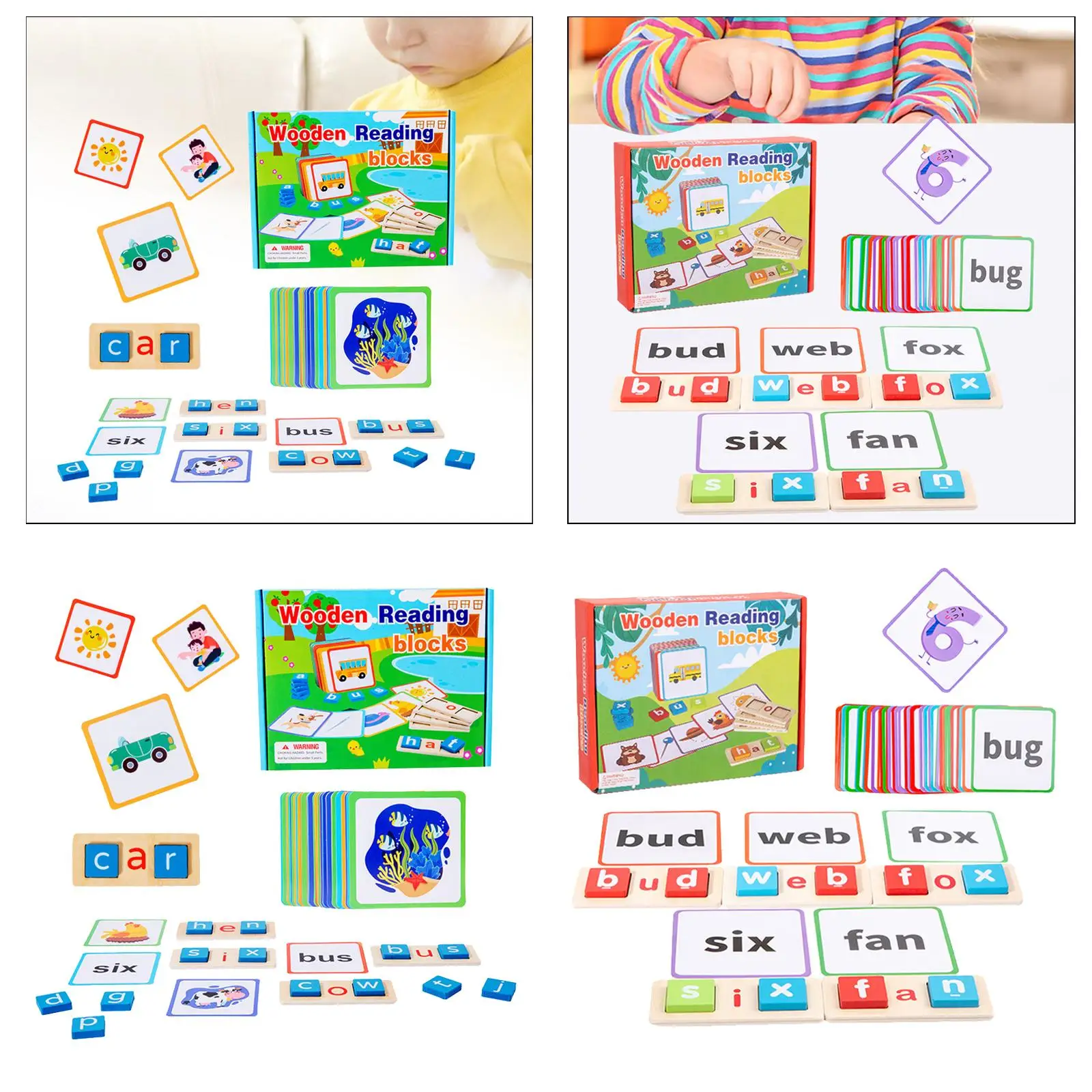 Sight Flash Cards Reading Letters CVC Word Spelling Games See and Spell Learning Educational Toy