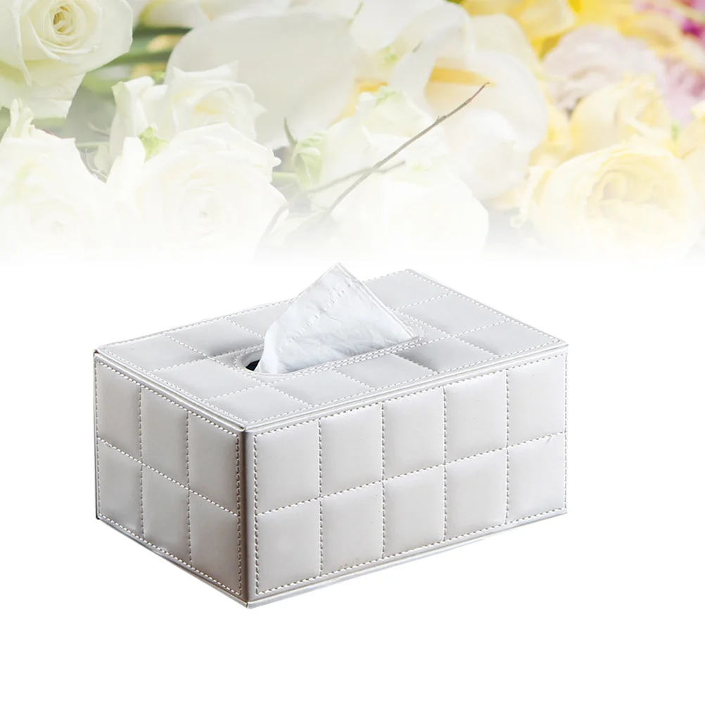 Simple PU Tissue Box Rectangle Paper Towel Holder Desktop Napkin Storage Container Kitchen Tissue Tray For Home Office