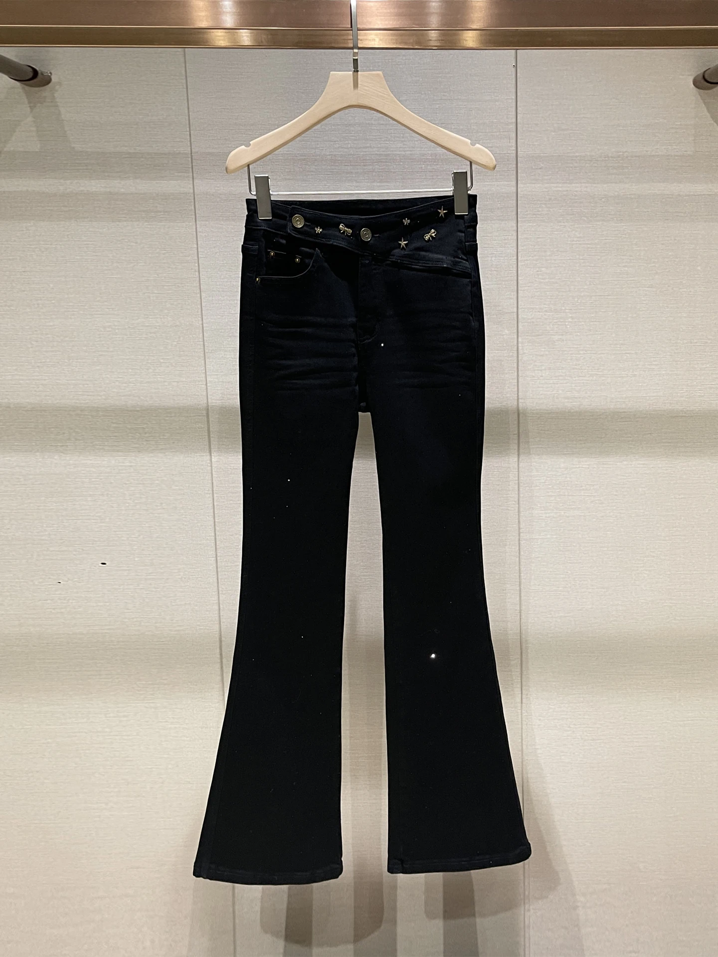 

Джинсы с высокой талией, укороченные, повседневные, с вышивкой в виде звезды, с эффектом похудения, удобные, дышащие, прямые, джинсовые брюки для женщин